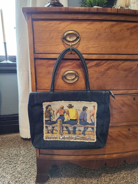 Jean, cowboy purse, womans purses