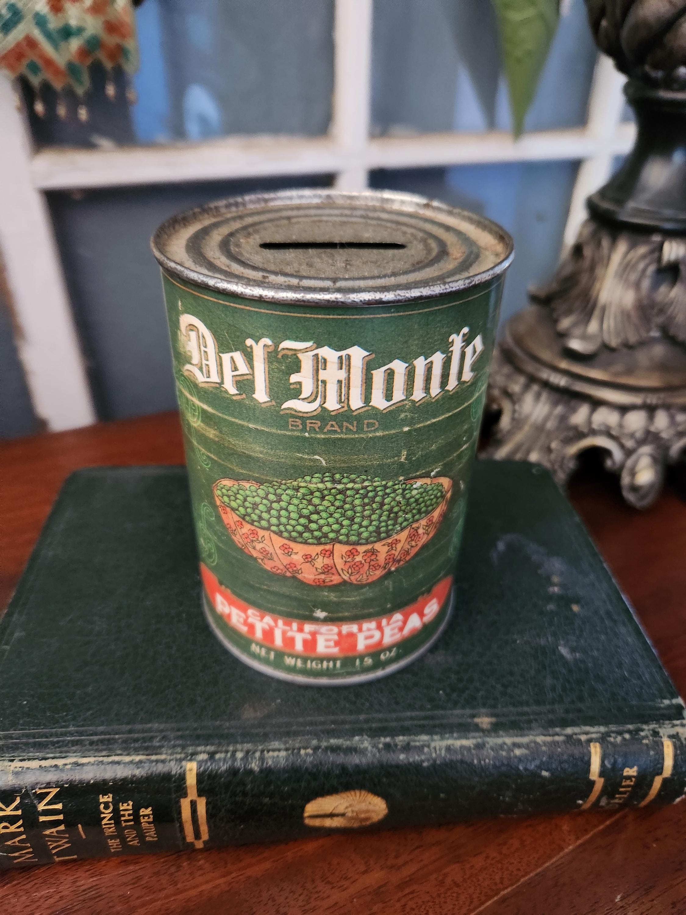 Vintage Style Del Monte Tin Cans with Fruit, Veggie Litho