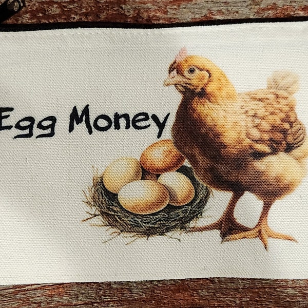 Egg money bag, chickens, egg sales
