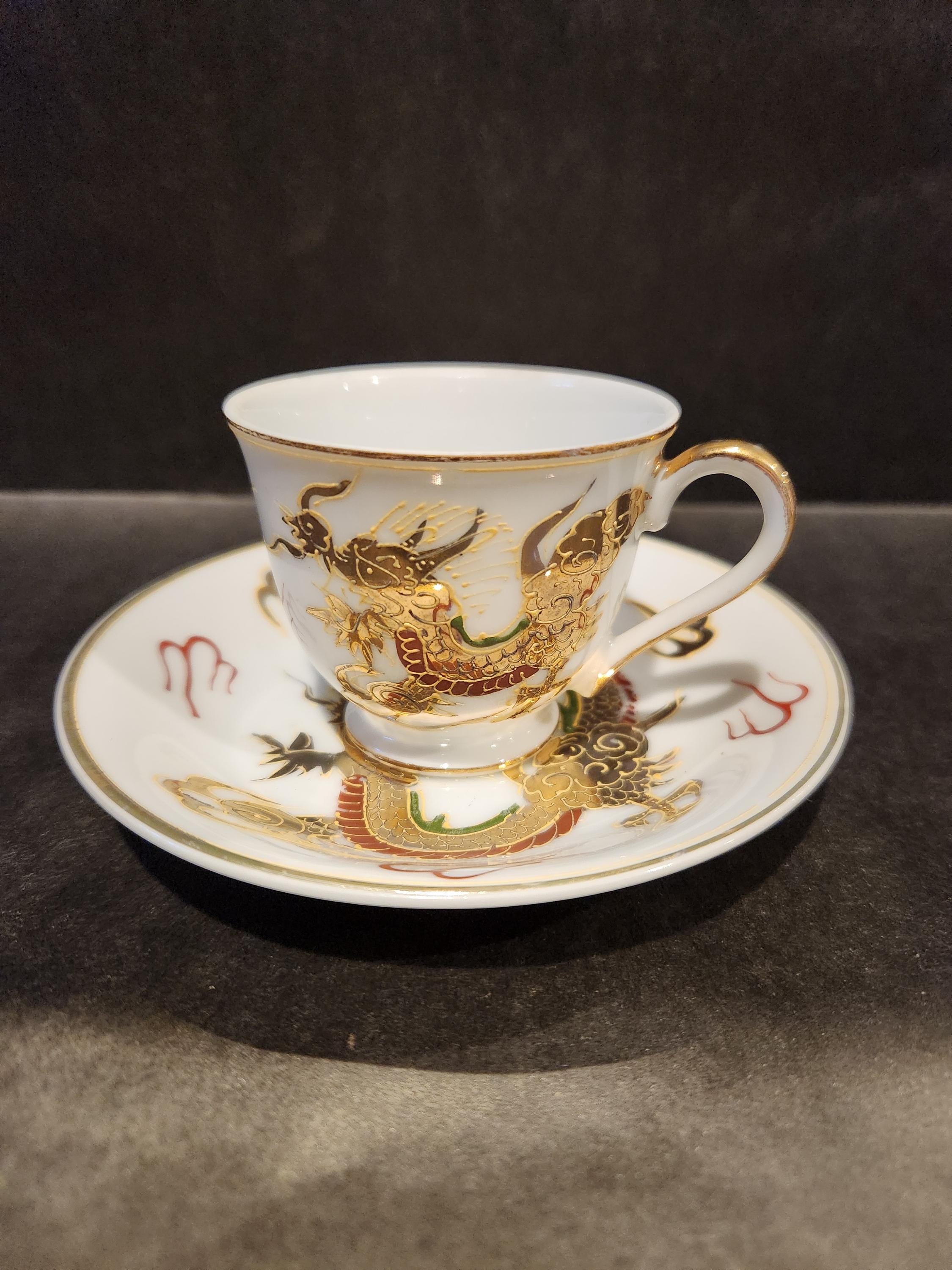Vintage China Hand Painted Dragon Set - Etsy