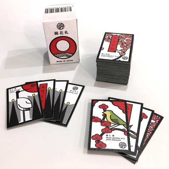 Hanafuda Japanese Flower Cards Hanakaruta Handmade Etsy