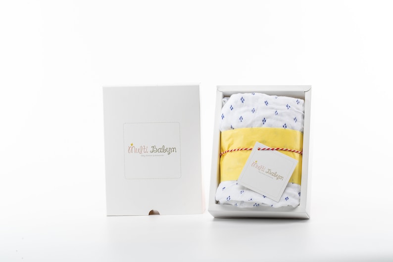 White and Yellow Vintage Print Soft Bamboo Fitted Crib Sheet