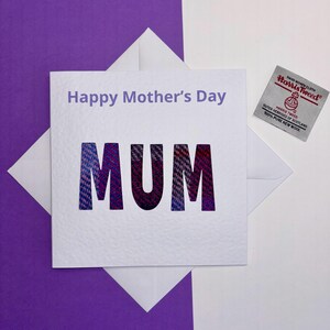Scottish Harris Tweed Mother&#39;s Day Greeting Card, MUM Design with Tartan Harris Tweed,  Mother&#39;s Day Card, Mummy Day Card, Colour Choice