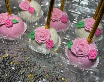 Floral cake pops