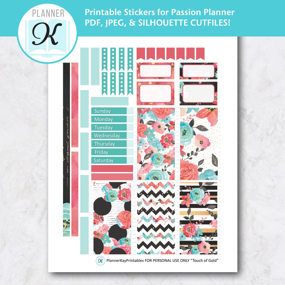 Passion Planner Stickers Large Sized Passion Planner Printable Planner ...