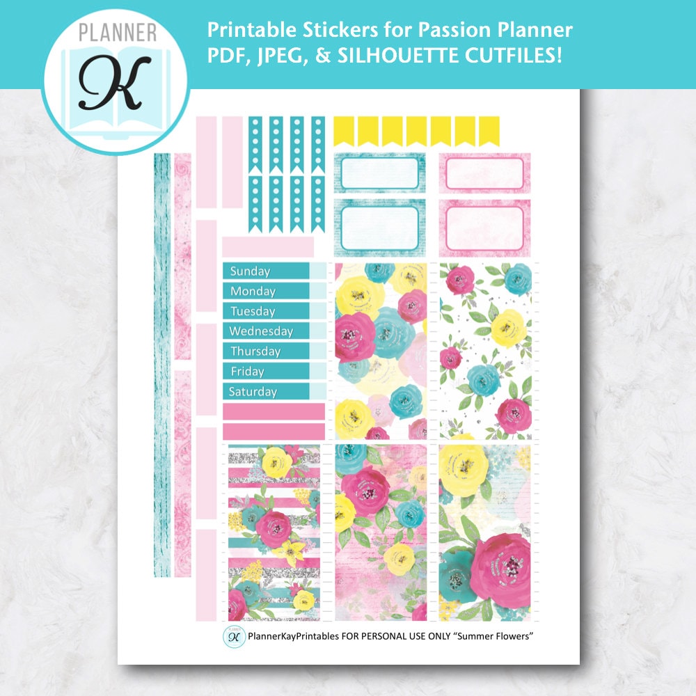 Passion Planner Stickers Large Sized Passion Planner Printable Planner ...