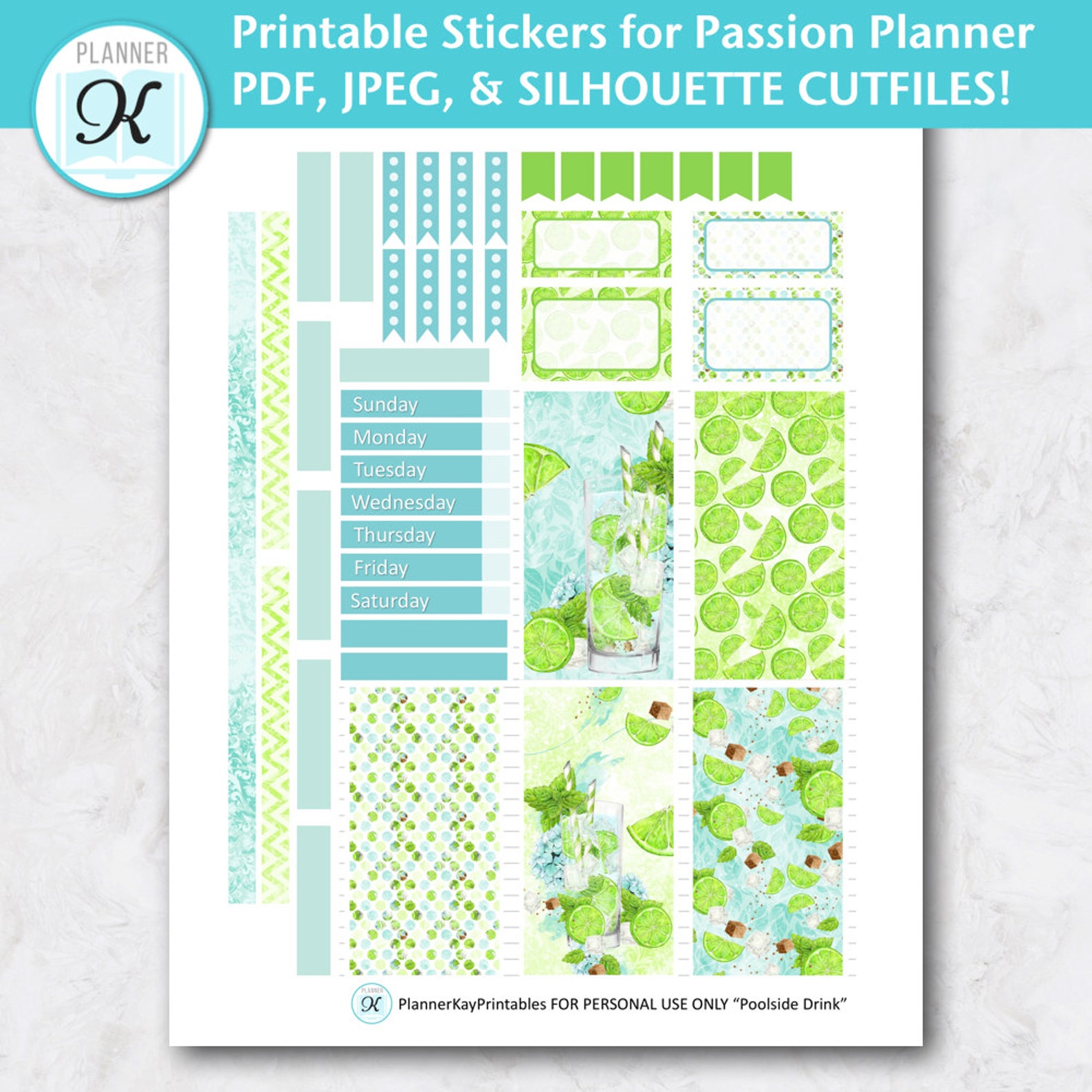Passion Planner Stickers Large Sized Passion Planner - Etsy