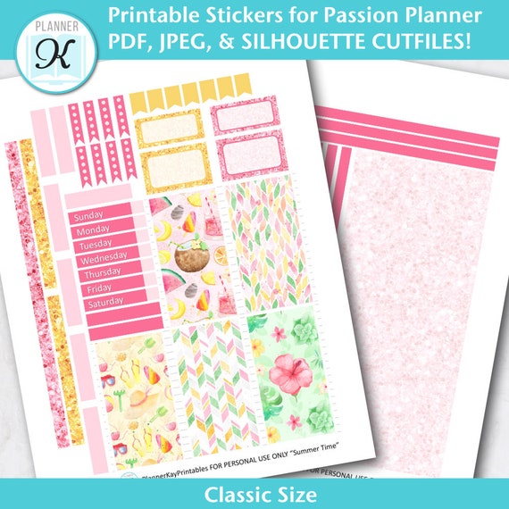 Passion Planner Stickers LARGE Sized Passion Planner | Etsy