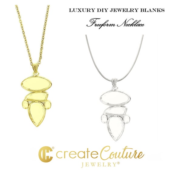 Luxury DIY Statement Freeform Necklace Cabochon Bezel Setting Tray