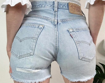 Short Levis vintage 501 délavé clair effet vieilli Taille 27/28