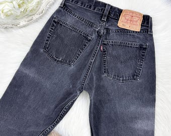 Sz 26 Vintage 501 Faded Black Slim Fit Straight Leg Levis