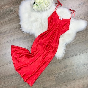 Sz S Vintage 90s Christian Dior Red Checkered Silky Lingerie Slip Dress -  Etsy