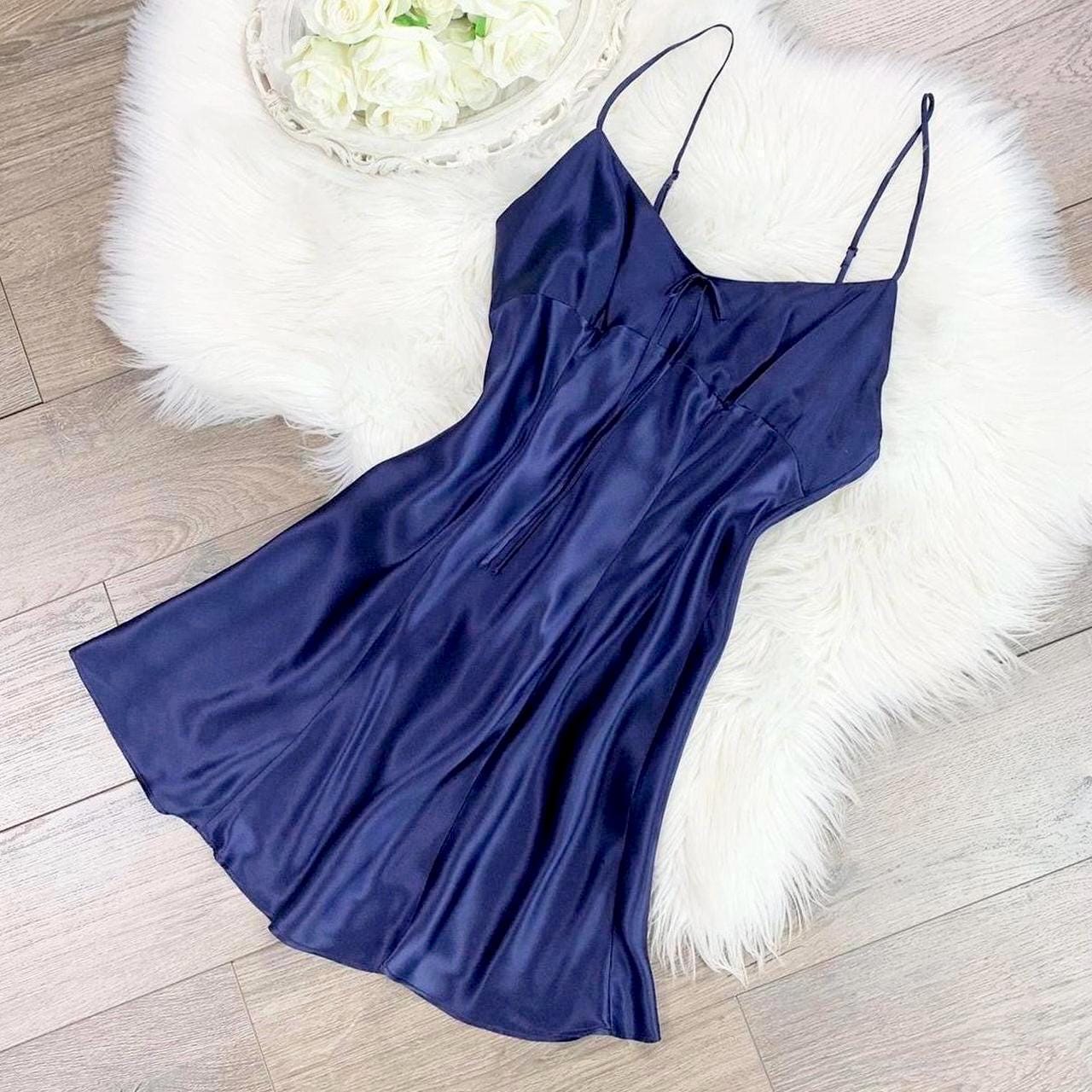 Victoria Secret Blue Slip Dress - Etsy