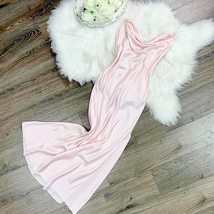 Vestido lencero vintage de seda rosa de Victoria&#39;s Secret, talla S/M, años 90