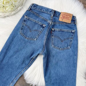 Sz 25/26 Vintage 501 Medium Wash Slim Fit Gerades Bein Levis