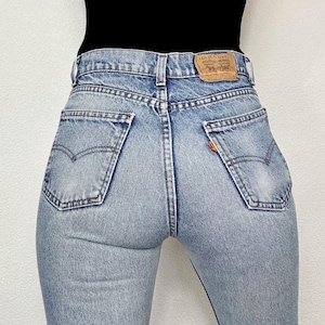 Sz 26 Vintage 80s 705 Light Medium Wash Orange Tab Student Fit Slim Fit Straight Leg Levis