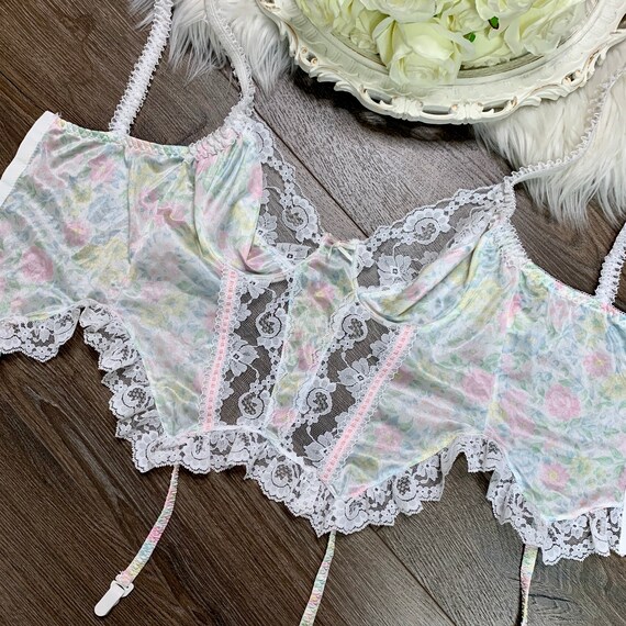 Sz S/M Vintage Ashley Taylor Pastel Floral Print N