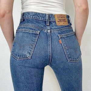 Sz 27 Vintage 517 Orange Tab Medium Wash Slim Fit Bootcut Flare Leg Levis