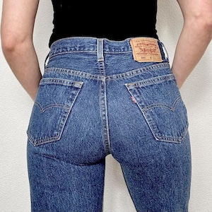 Sz 28/29 Vintage 501 Dark Wash Slim Fit Straight Leg Levis