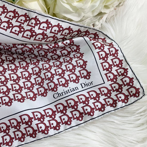 Christian Dior Burgundy Monogram Silk Scarf