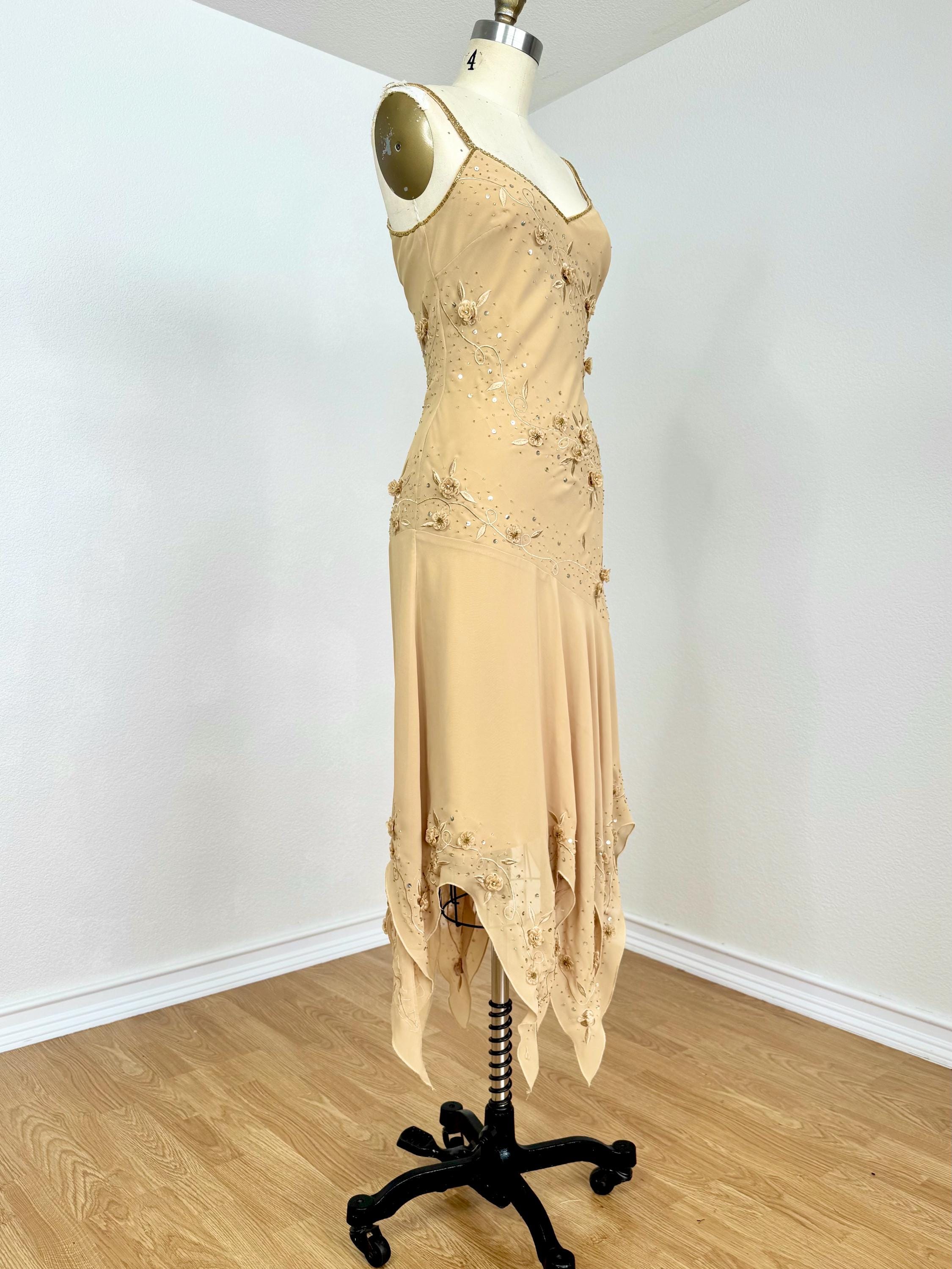 tan beaded dress Yellow Linen Beaded Mini Dress – Mint Velvet main image 0