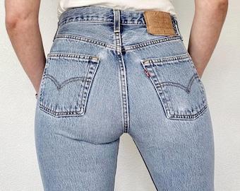 Sz 26/27 Vintage 501 Light Wash Slim Fit Gerades Bein Levis