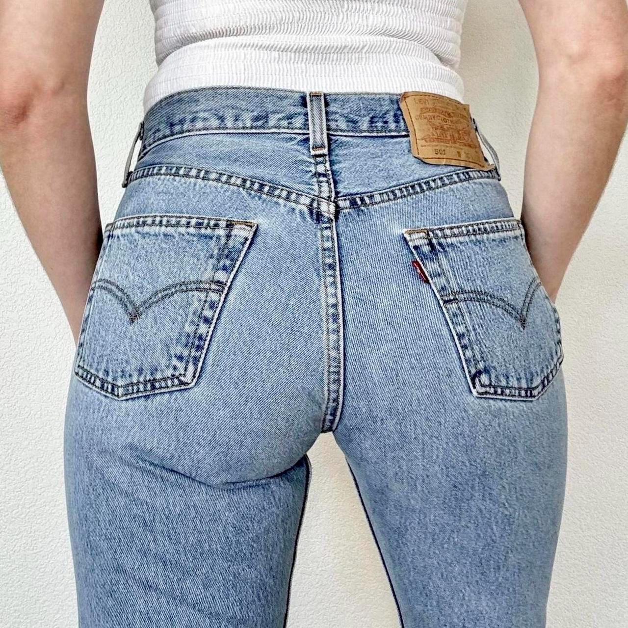 Sz 27/28 Vintage 501 Light Wash Slim Fit Straight Leg Levis