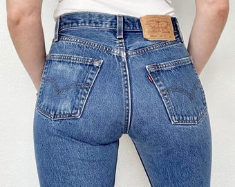 Rozmiar 27/28 Vintage 501xx Medium Wash Slim Fit Straight Leg Levis