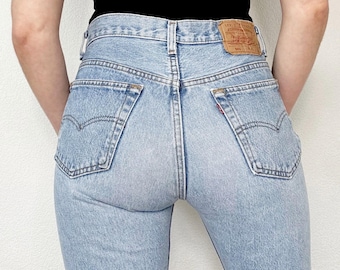 Sz 27/28 Vintage 501 Light Wash Slim Fit Straight Leg Levis