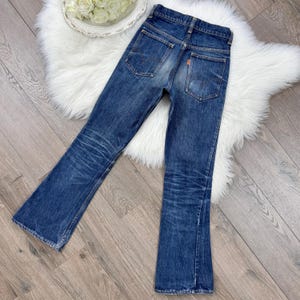 XXS/23 Vintage 70s 646 746 Dark Wash Orange Tab Slim Fit Bootcut Flare Leg Levis