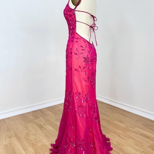 Sz XS Vintage Y2K Cache Deadstock Hot Pink Pure Silk Beaded Party Formal  Wedding Guest Prom Dress - Etsy