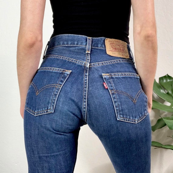 Sz 25/26 Vintage 505 Dark Wash Slim Fit 