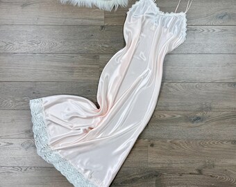 Sz S Vintage 90s Christian Dior Light Pink Silky Lingerie Slip