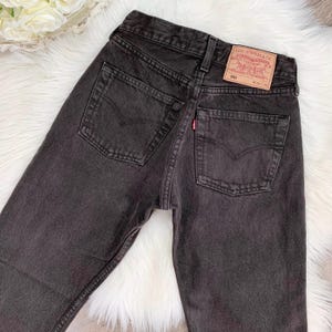 XS/24 Vintage 501 Dark Brown Slim Fit Straight Leg Levis