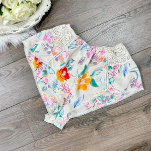 Sz S Vintage 90s Ungaro Floral French Designer Lingerie Tap Shorts Panties