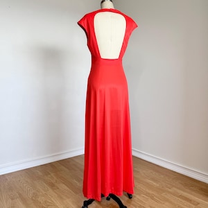 Sz S Vintage Miss Dior Deadstock Red Orange Nylon Silky Lingerie Slip Dress