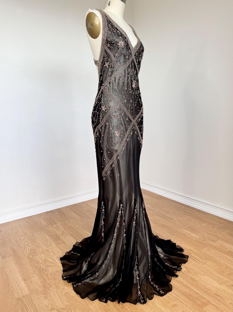 Y2k pure silk beaded fairy dress - M