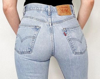 Sz 27 Vintage 505 Light Wash Slim Fit Straight Leg Levis