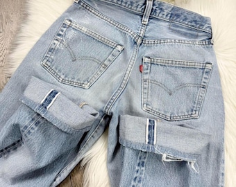 Size 23/24 Vintage Levi's 501 Selvedge Redline Jeans, 1970s 1980s