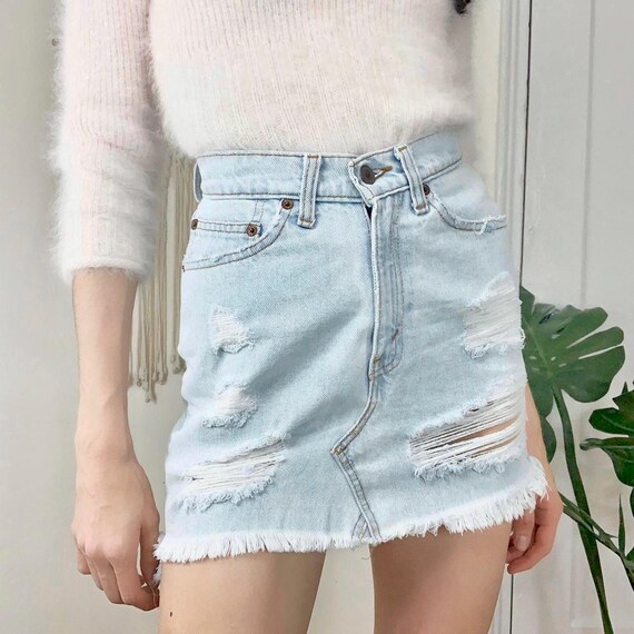 Jupe en jean taille haute levis hot sale