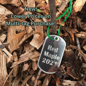 All Weather Stainless Steel Tree Tags Custom Etched,  Military Dog Tag