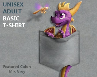 Adult Basic T-Shirt: Purple Pyro "Pocket Protector"