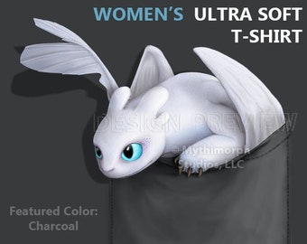 Women's Ultra Soft T-Shirt: Furious LIGHT Dragon "Pocket Protector"