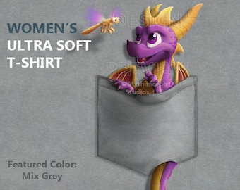 Women's Ultra Soft T-Shirt: Purple Pyro "Pocket Protector"