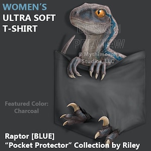 Women's Ultra Soft T-Shirt: Raptor BLUE Pocket Protector image 1