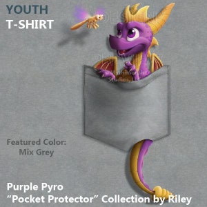 Youth T-Shirt: Purple Pyro Pocket Protector image 1