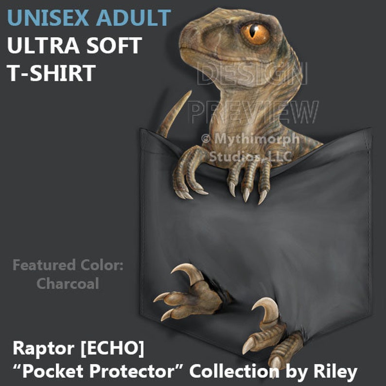 Adult Ultra Soft T-Shirt: Raptor ECHO Pocket Protector image 1