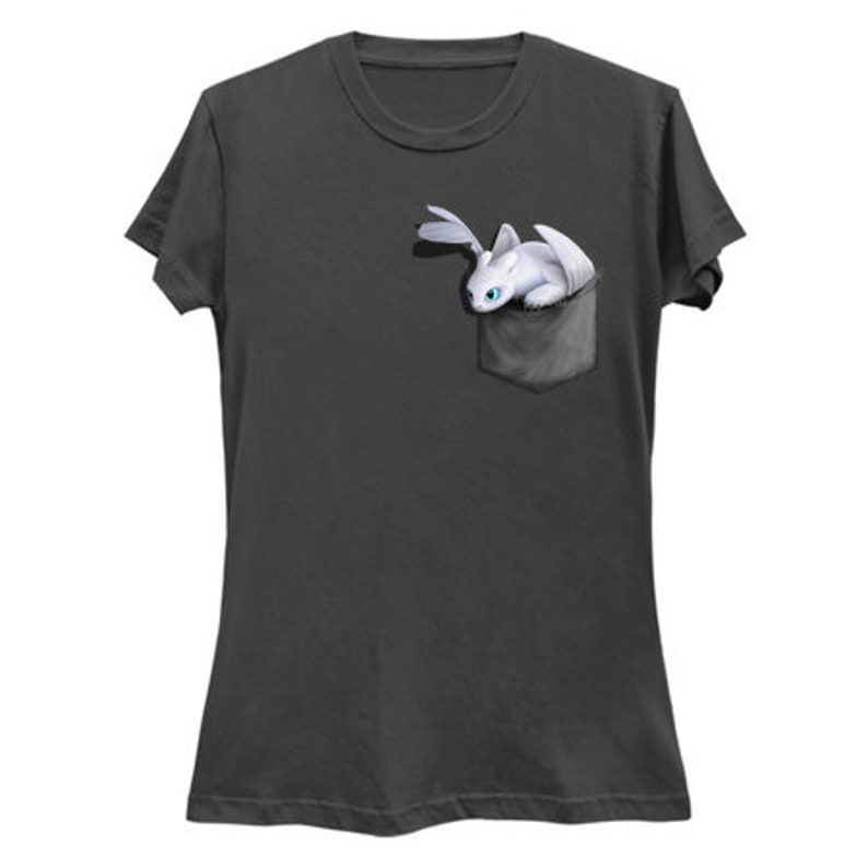 Women's Ultra Soft T-Shirt: Furious LIGHT Dragon Pocket Protector Charcoal