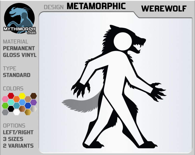 Metamorphic: Werewolf Vinyl Decal Sticker image 1