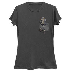 Women's Ultra Soft T-Shirt: Raptor BLUE Pocket Protector Charcoal